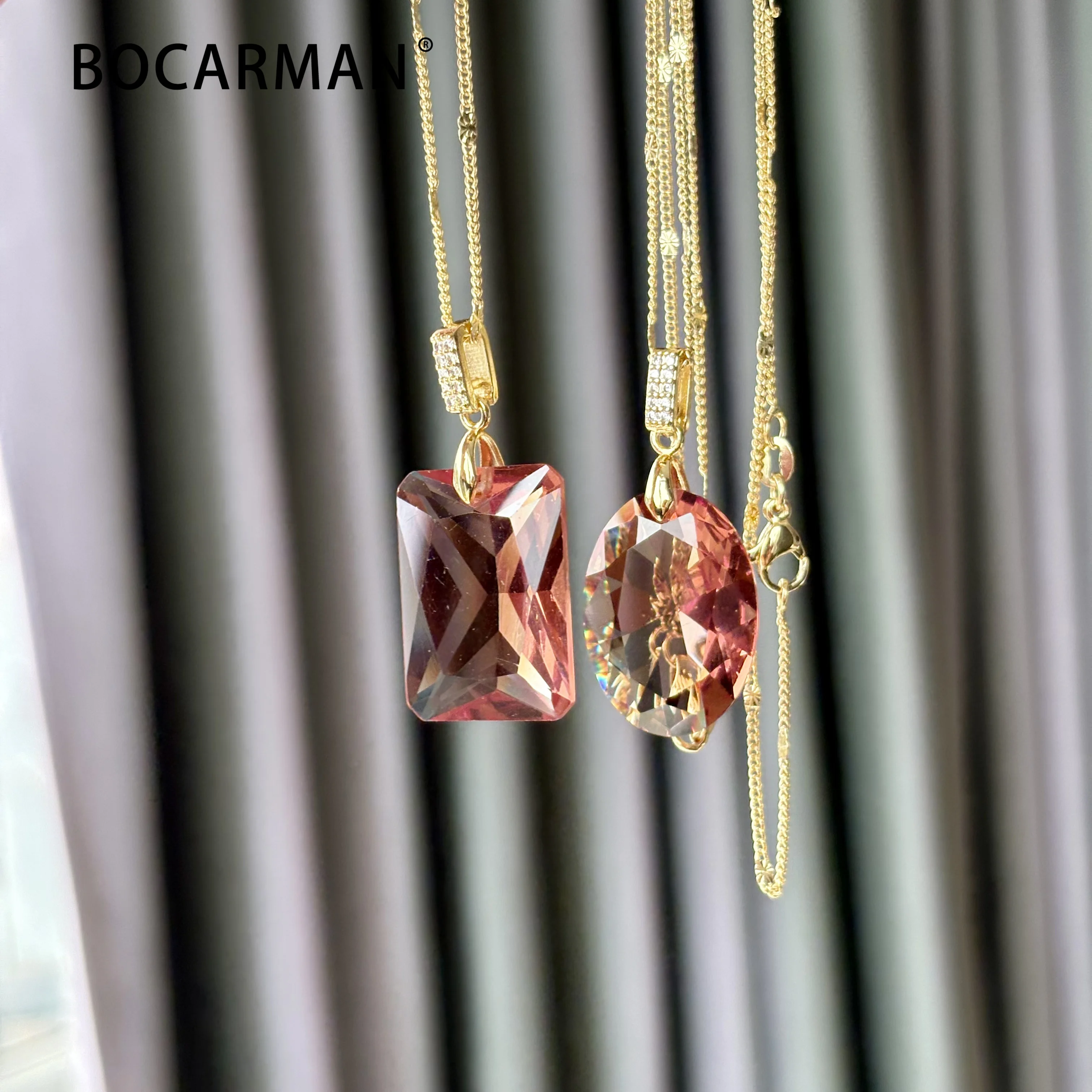 Zultanite Color Changing Pendant Necklace for Women Oval & Rectangular Cut Gemstone Light Sensitive Statement Jewelry Gift