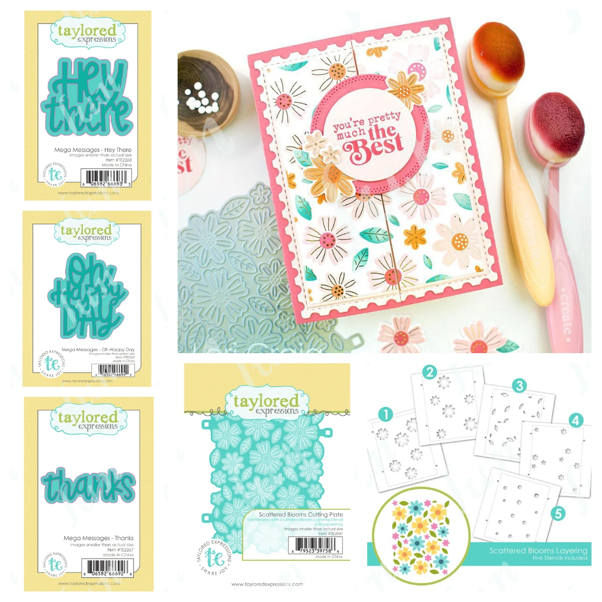 Scattered Blooms Holiday Happy Metal Cutting-Dies Stencils for DIY Scrapbooking Photo Album Paper Card Embossing New Die Cut