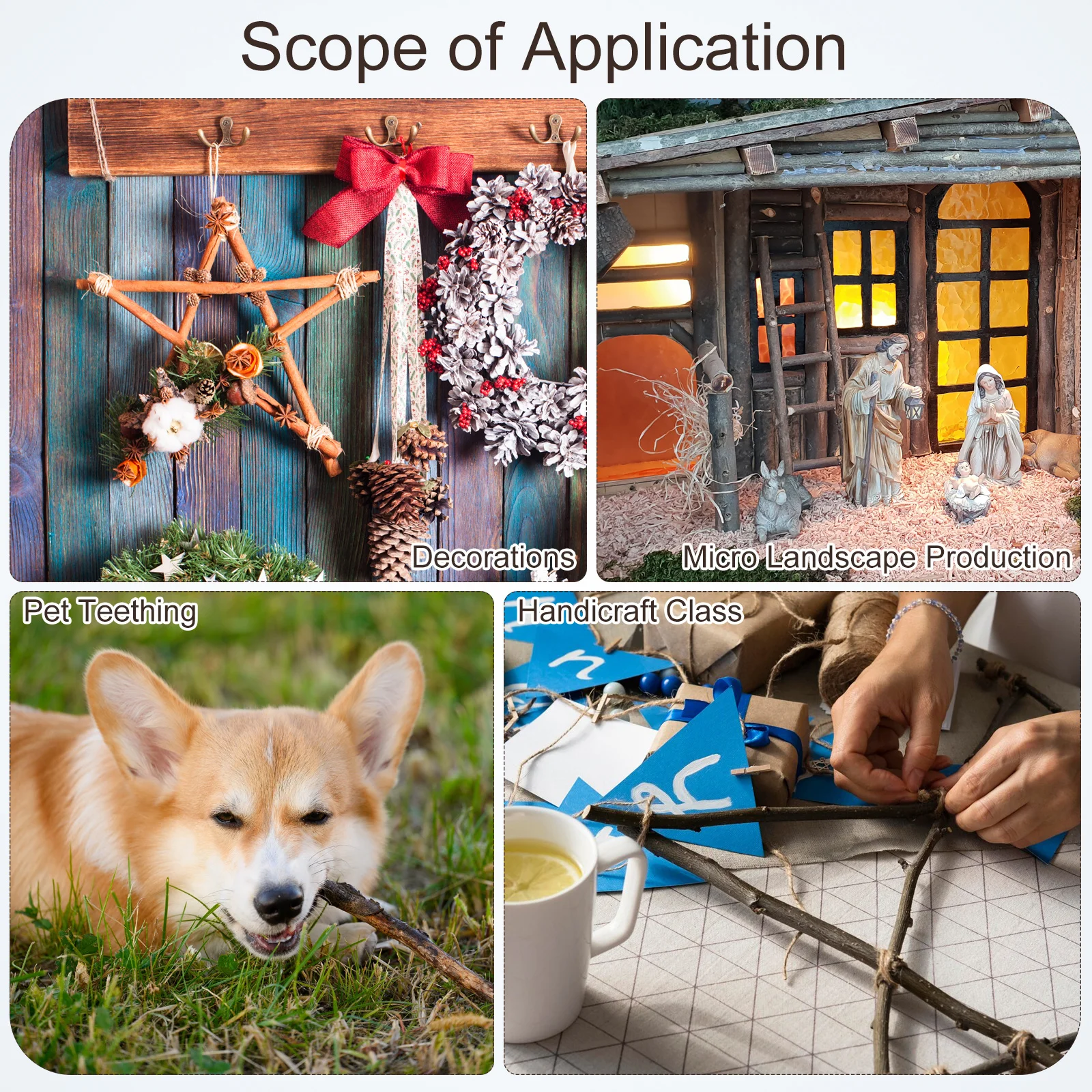 

40pcs Wooden Craft Diy Wood Log Sticks Natural Branch Sticks For Decoration Craft Wood Stick Rustic Home Decor Diy Supply