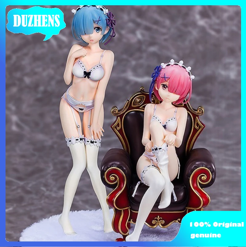 100% Original:Re:Zero REM RAM BRA style 22cm Sexy girls Anime PVC Action Figures toys Anime figure adult Model doll Gifts