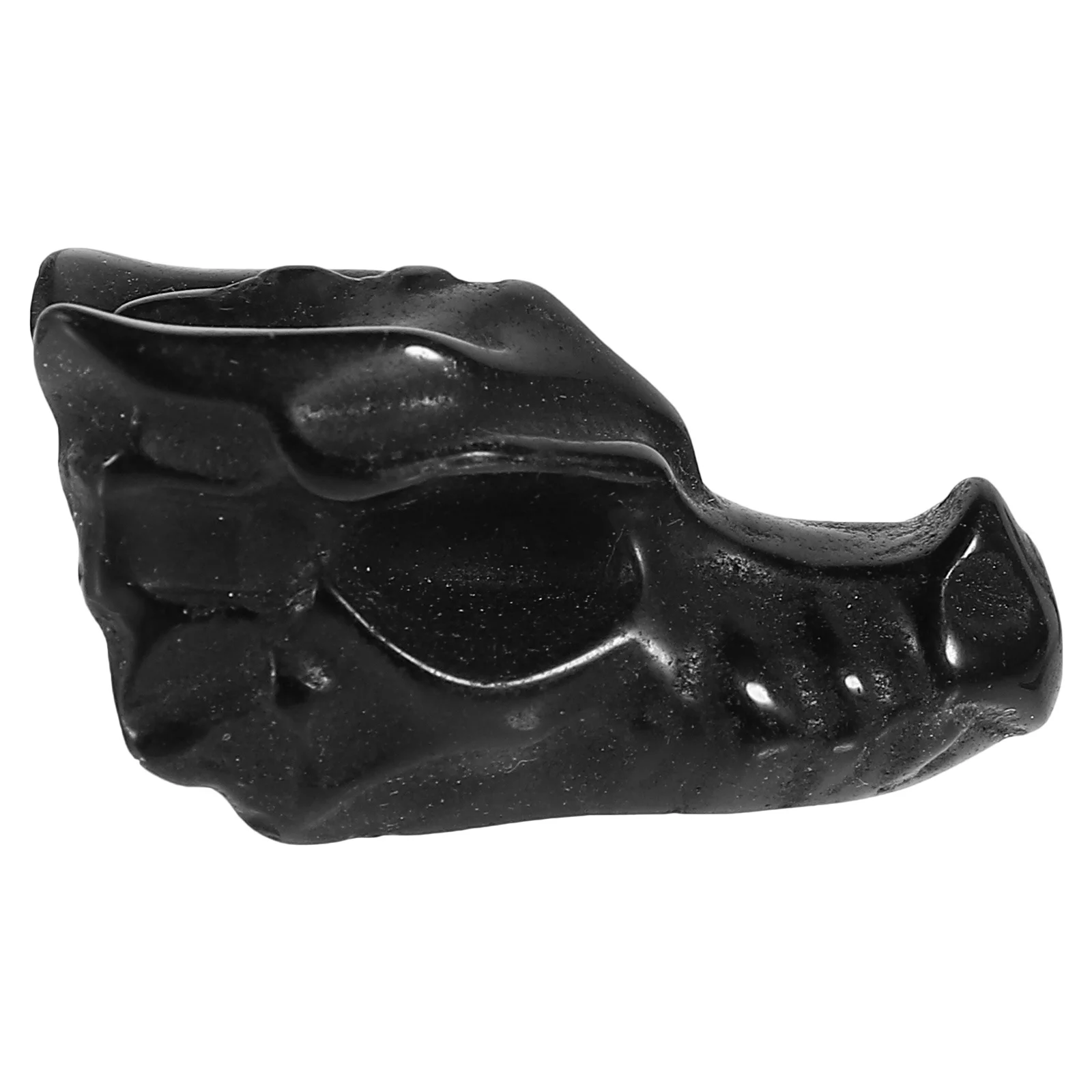 

Natural Black Obsidian Dragon Skull Ornament Smooth Polished Crystal Decor Desktop Decoration Crystal Stone Crystals