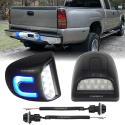 2PCS Red White LED License Plate Lights For Chevrolet Silverado GMC Sierra 1500 2500 3500 Truck Rear Bumper Number Light