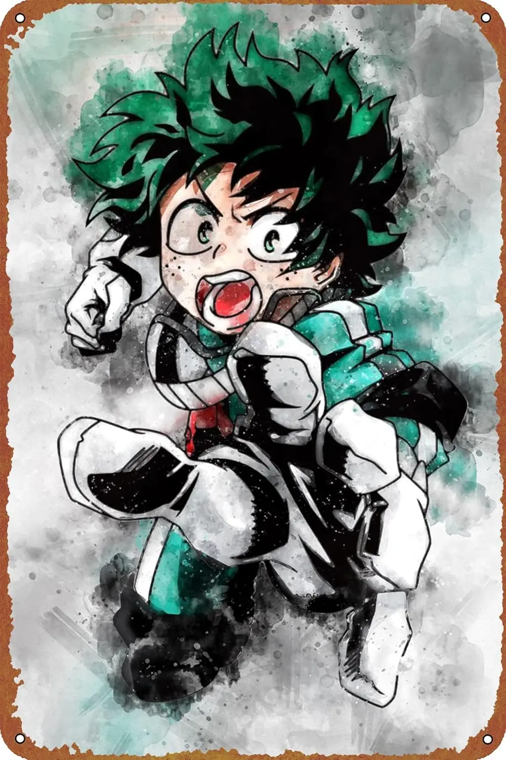 Midoriya Izuku Deku Poster Metal Sign Tin Metal Retro Wall Decor for Home,Street,Gate,Bars,Club