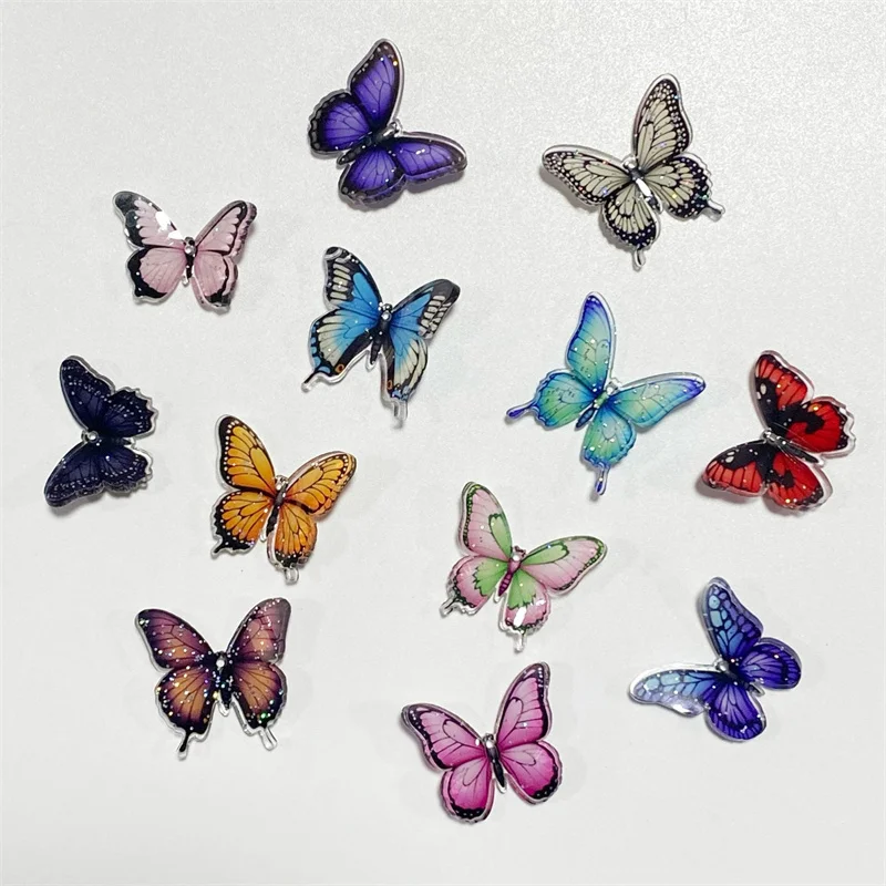 

Новейшие акриловые бусины 2026 года, 90 шт./лот, с цветным принтом в виде животных и бабочек, для рукоделия, украшений, одежды и аксессуаров для волос