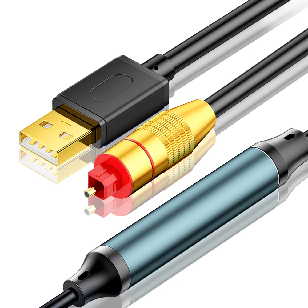 

1.5meters USB To SPDIF Transmitters Digital Converters USB A To Fiber SPDIF Audio Converter for TV Computer Laptop Connection