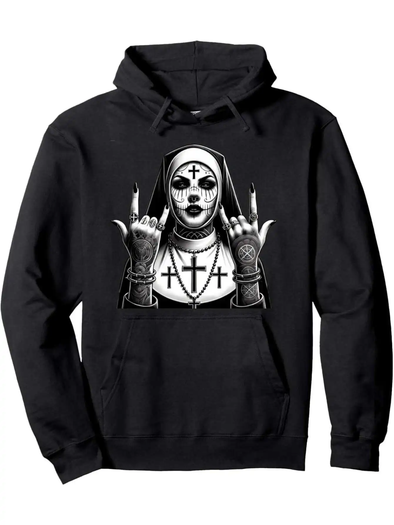 Gothic Aesthetic Unclean Georgian Pop Music Valentinstag Dark Mysticism Nonnen-Pullover-Sweatshirt, Übergröße