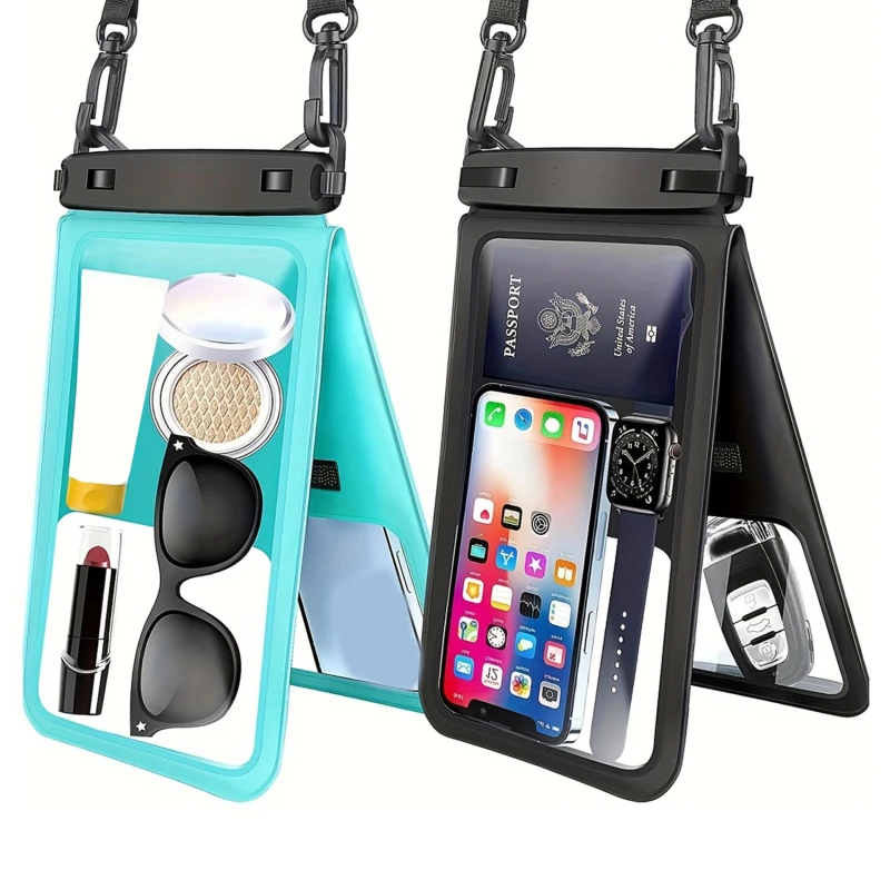 Universal Waterproof Touchscreen Cell Phone Pouch Dry Bag Case Underwater Clear Cellphone Holder With Neck Lanyard Large Protect