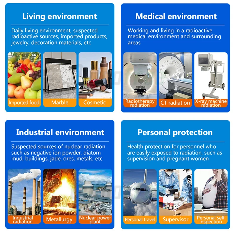 Nuclear Radiation Detector Household Portable Radioactive Industrial  Medical Food Radiation Protection Instrument Geiger Counte