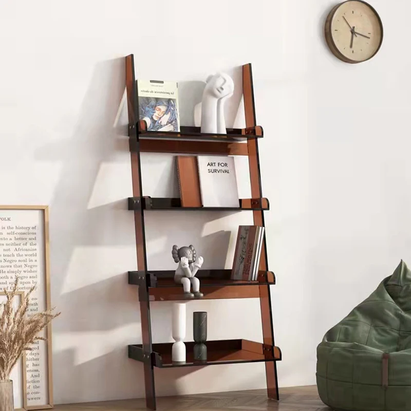 Acrylic Bookshelf Floor to Ceiling Multi-layer Storage Rack Living Room Creative Shelf Display Shelf Against The Wall Bookshelf