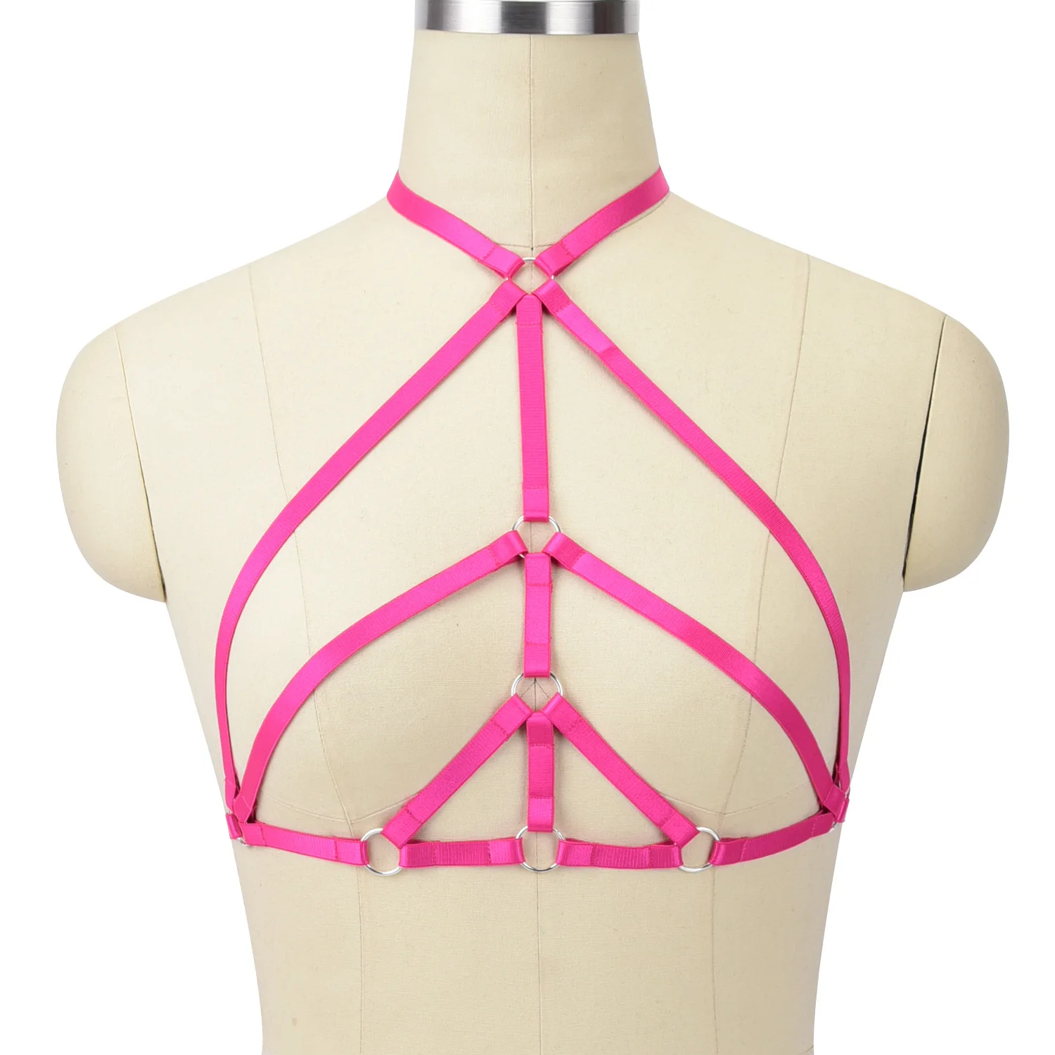 

Women Sexy Bondage Lingerie Body Harness Gothic Black Body Harness Fetish Wear Cage Bra Fantasias Erotic Body Harness Bra