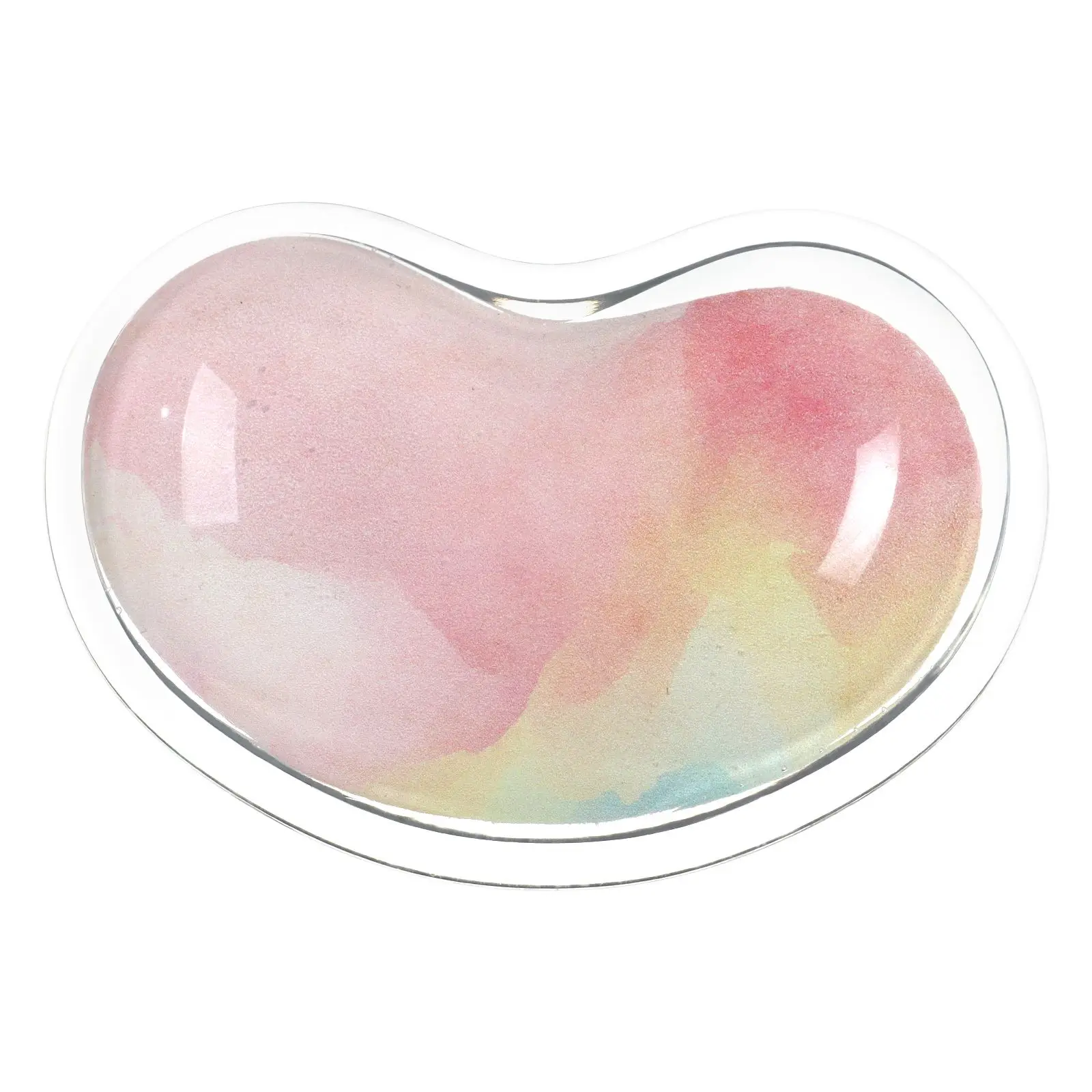 Almofada de descanso de pulso de gel de silicone, suporte de pulso colorido em forma de coração, travesseiro de mão fresco de verão para escritório, alívio da dor em casa