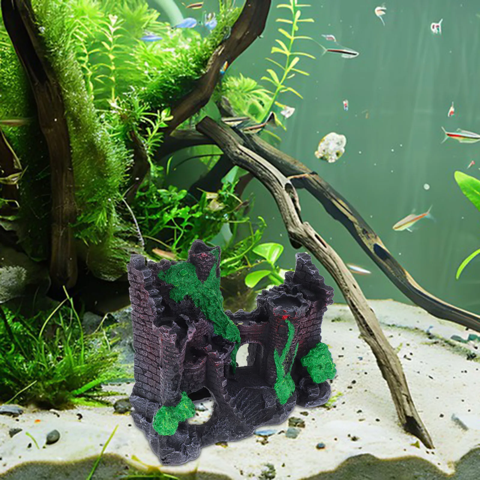 

Fish Tank Castle Decoration Resin Crafted Intricate Design Safe Habitat Easy Clean Enhances Aquatic Environment