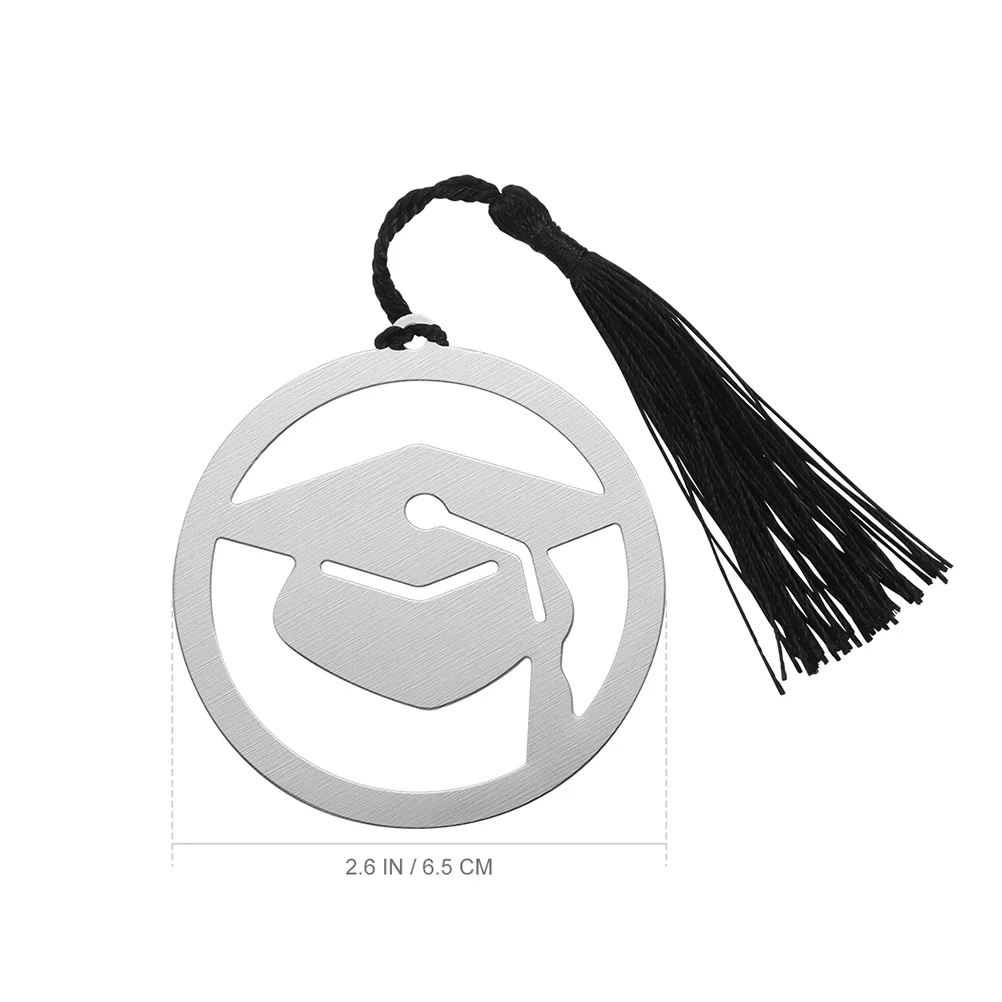 15 szt. Metalowe zakładki do książek w kształcie kapelusza absolwenta z frędzlem, kreatywne znaczniki stron, prezenty dla studentów, absolwentów, czytelników i pisarzy.