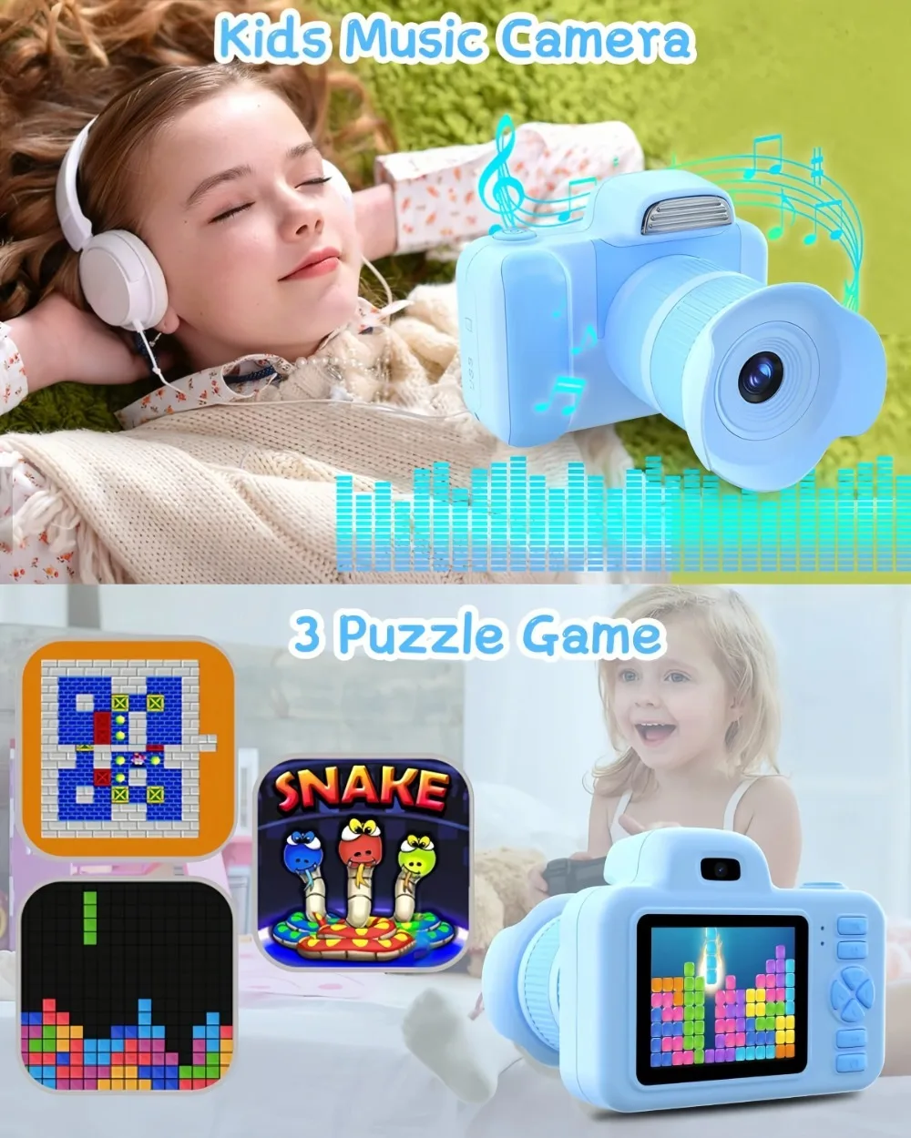 子供用カメラ おもちゃ 長レンズ ズーム フラッシュ 1080P 写真 ビデオ ミニカメラ 2.0インチスクリーン 子供用デジタルカメラ 誕生日 フェスティバル ギフト