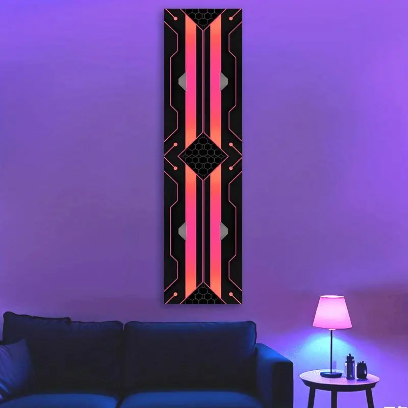 Cyberpunk Long Tapestry Neon Pink Technology Mural Living Room Apartment Background Wall Decoration Room Decoration