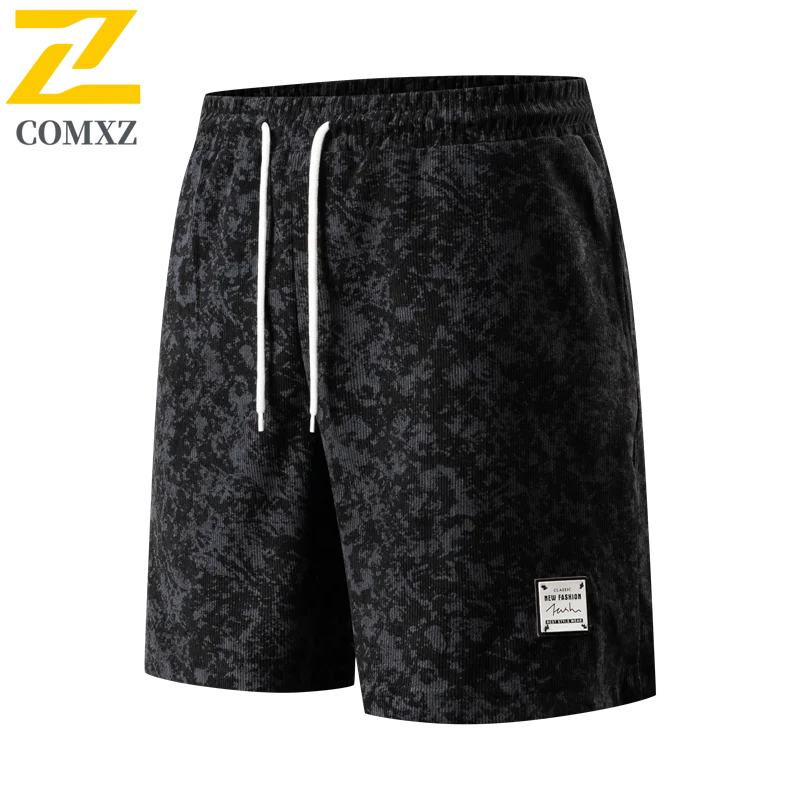 

Летние мужские шорты на шнурке, повседневные вельветовые джоггеры, спортивные шорты для тренировок, бега, фитнеса, черные