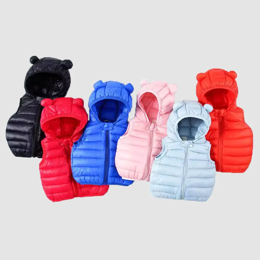 

1pcs Autumn Winter Baby Thick Vest Boys Girl Warm Down Vest Toddler Cotton Waistcoat Children Clothes Kids Fashion Hooded Jacket