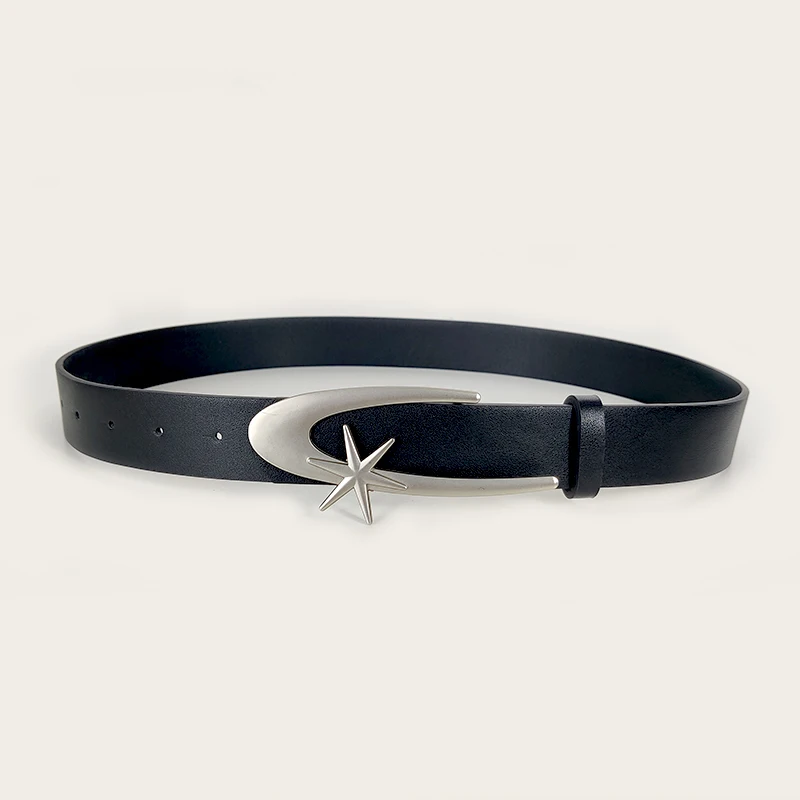 Unisex Jeans Belt Goth Y2k Designer Belts For Women High Quality Luxury Brand Black Punk Accessory 3.2cm Waistband Men