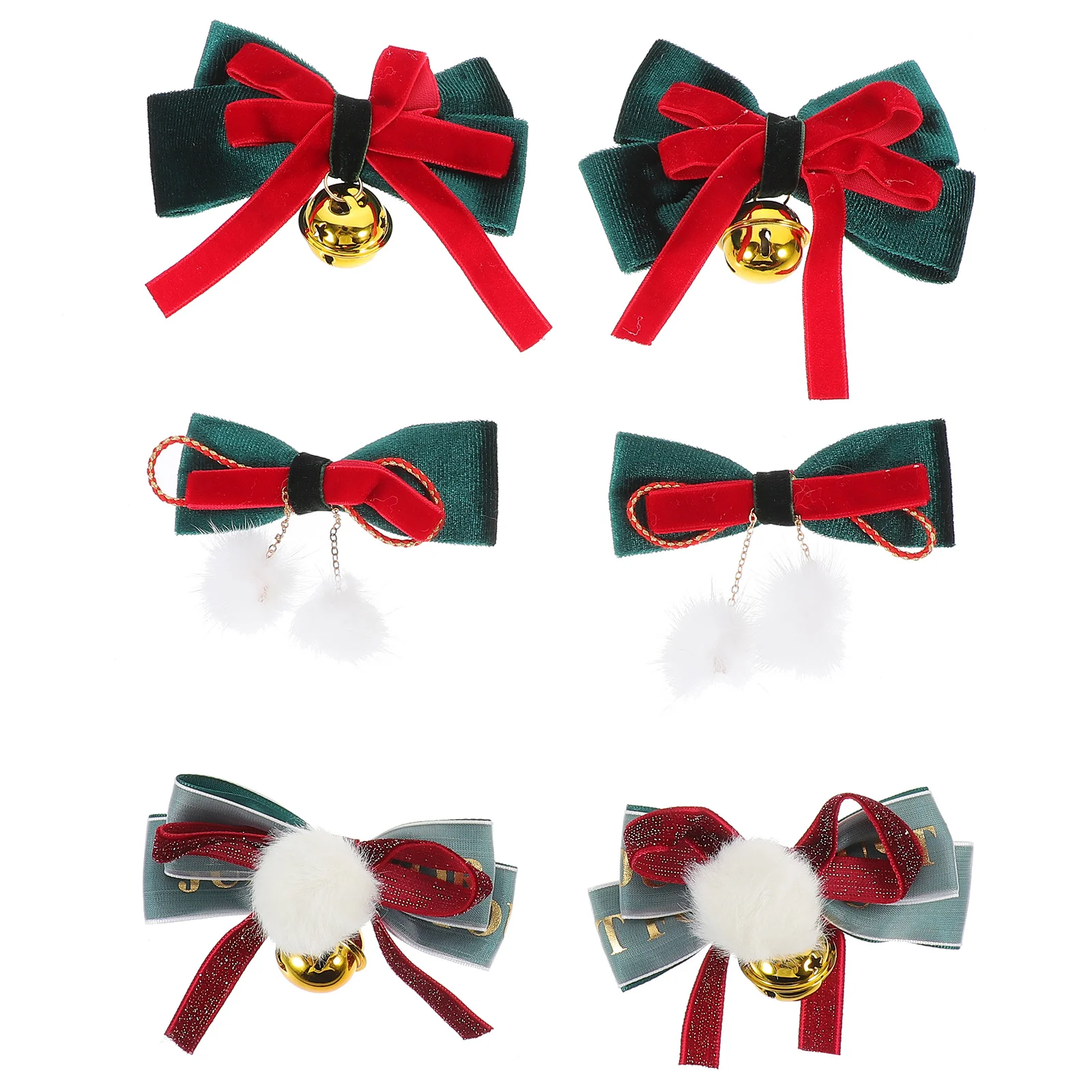 

6 шт., заколки для волос с бантом, рождественские аксессуары для волос в стиле банта, безопасная фиксация для девочек-подростков, вечерние украшения, заколки для женщин
