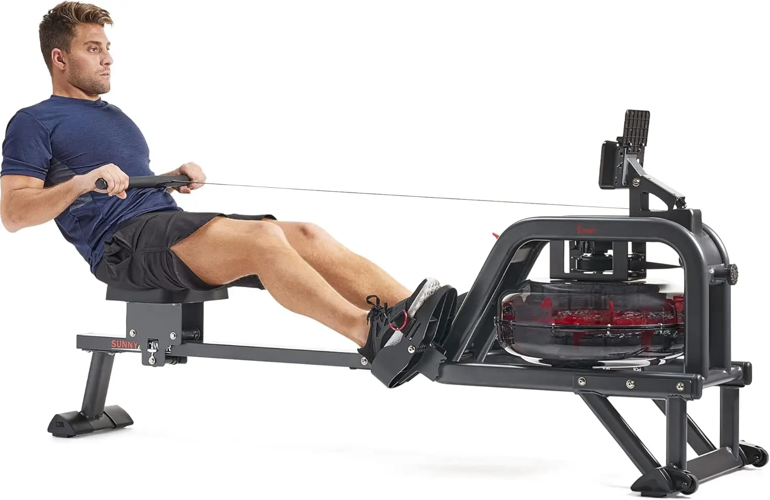 Health & Fitness Water Rowing Machine with Intense Dynamic Real-Time Resistance, 300 LB Capacity Water Rower Machine with