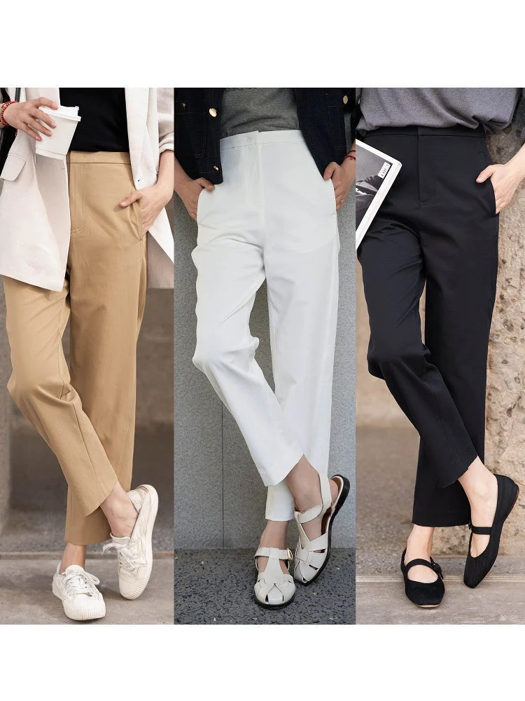 

Ele Elephant And Girfe Detail Comfortable Anti-Wrinkle Easy to Wear Ankle-Length Casual Pants Sli Polyester Fiber