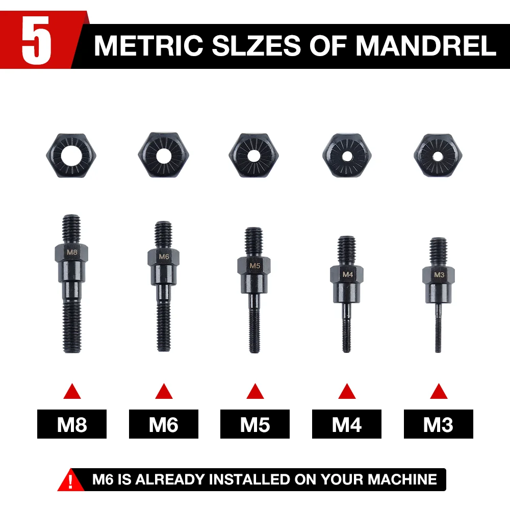 Rivet Nut Gun M3 M4 M5 M6 M8,  Home Electric Rivet Nut Gun Converter,  Industrial Grade Nut Riveting tool ，With 3-12mm Drill Bit