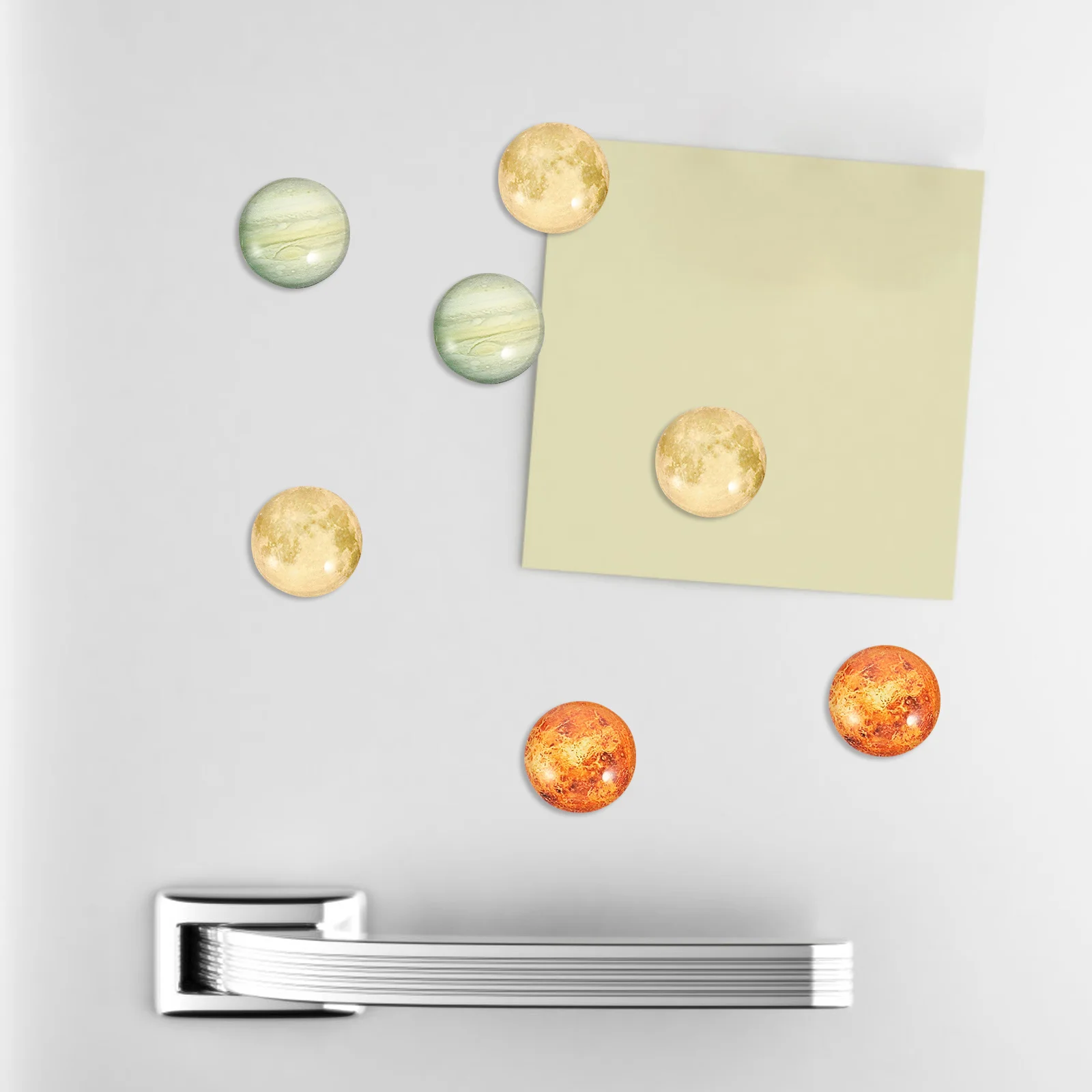 

100Pcs Luminous Glass Round Gemstone Patches DIY Craft Jewelry Making Supplies Planet Pattern Gemstone Patches