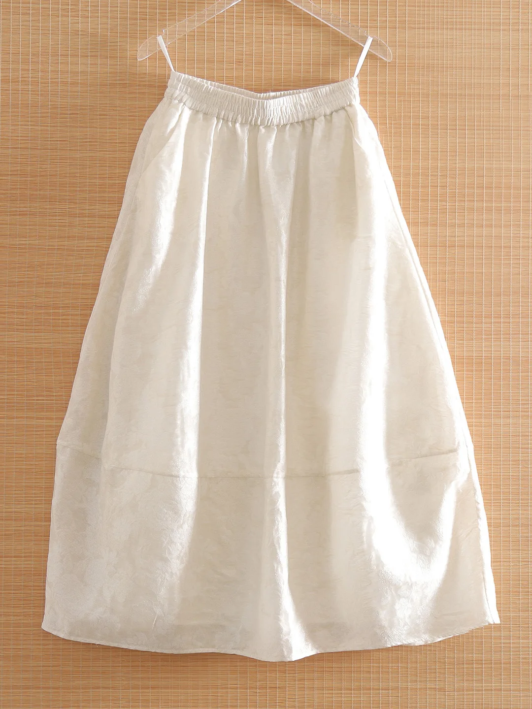 New Chinese Style Loose Fit Silk Chiffon Half Skirt with Gold Thread Embroidery Ladies Summer Fashion Lantern Skirt