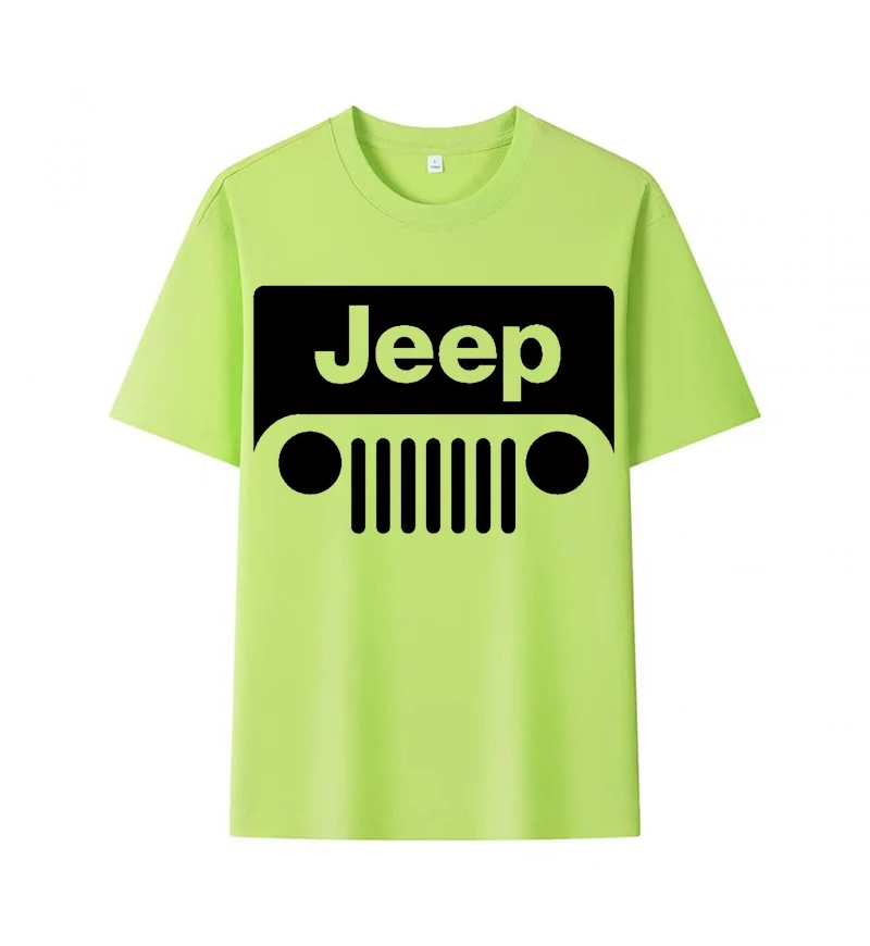 

Jeep minimalist style 100% cotton T-shirt, lightweight round-neck short-sleeved shirt, suitable for both men and women