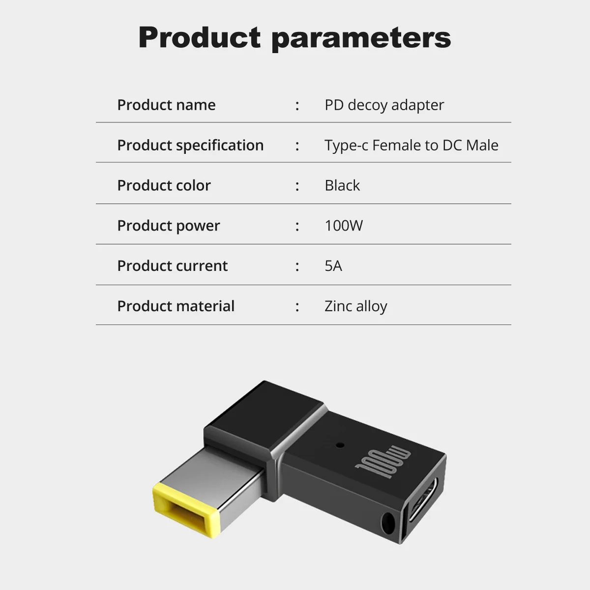 FONKEN PD 100W USB 유형 C 여성 DC 남성 어댑터 USB-C 빠른 충전 케이블 스퀘어 PD 플러그