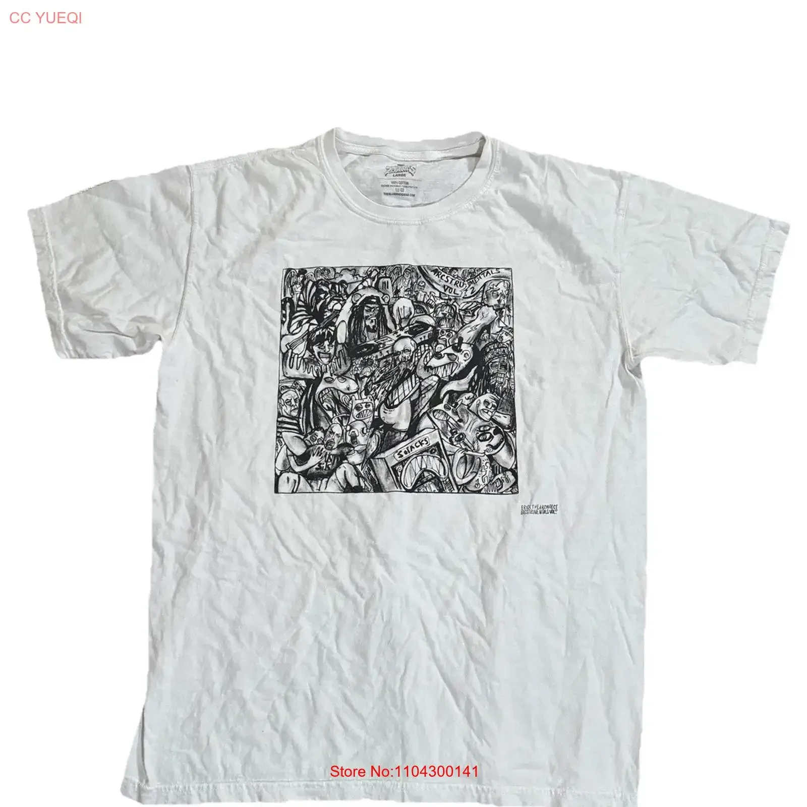 Men s Flatbush Zombies White Erick The Architect T Shirt Size Large long or short sleeves vintage Washed homme Comfortable