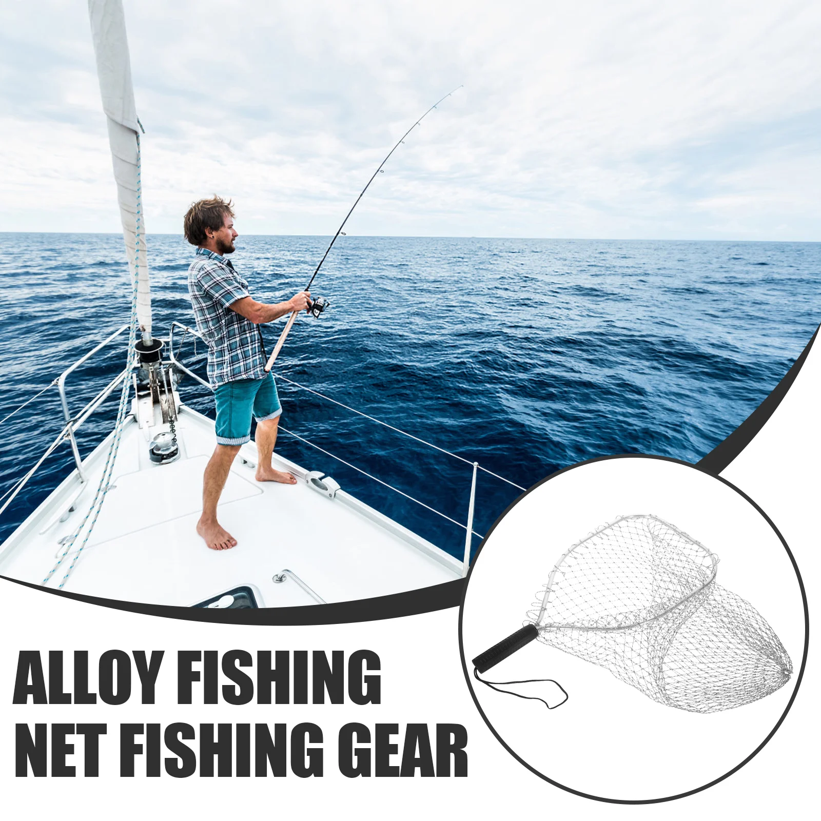 Landing Net Convenient Fishing Net Fishing Mesh Net Handheld Fishing Net Fishing Tool fly fishing net