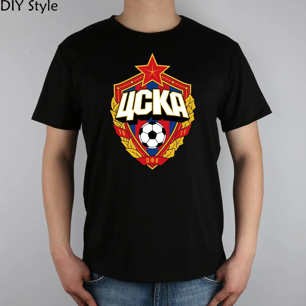 The central cska Moscow Russia LOGO T-shirt Top Lycra Cotton Men T shirt New Design High Quality Digital Inkjet Printing