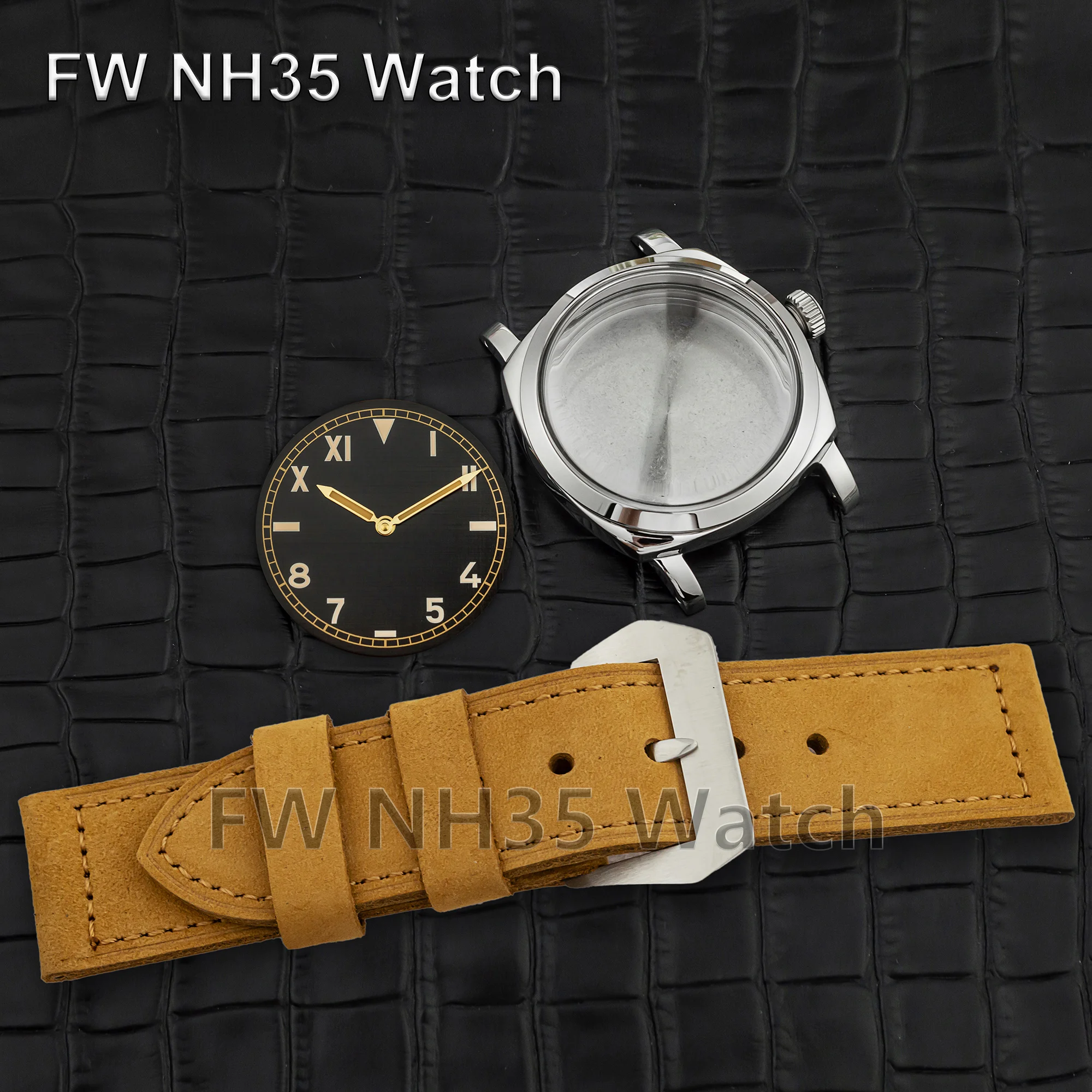 47mm Watch Case 26mm Strap Dial Pointer for Mod PAM 6154 10ATM Waterproof Stainless Steel Case Fit ETA 6497/6498/ST3600 Movement