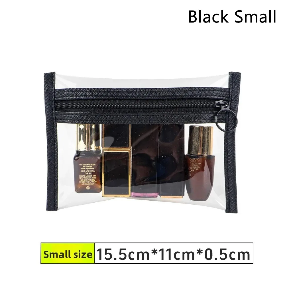 1Pcs Waterproof Travel Cosmetic Bag Transparent PVC Zipper Storage Bag S/M/L Candy Color Wash Bag