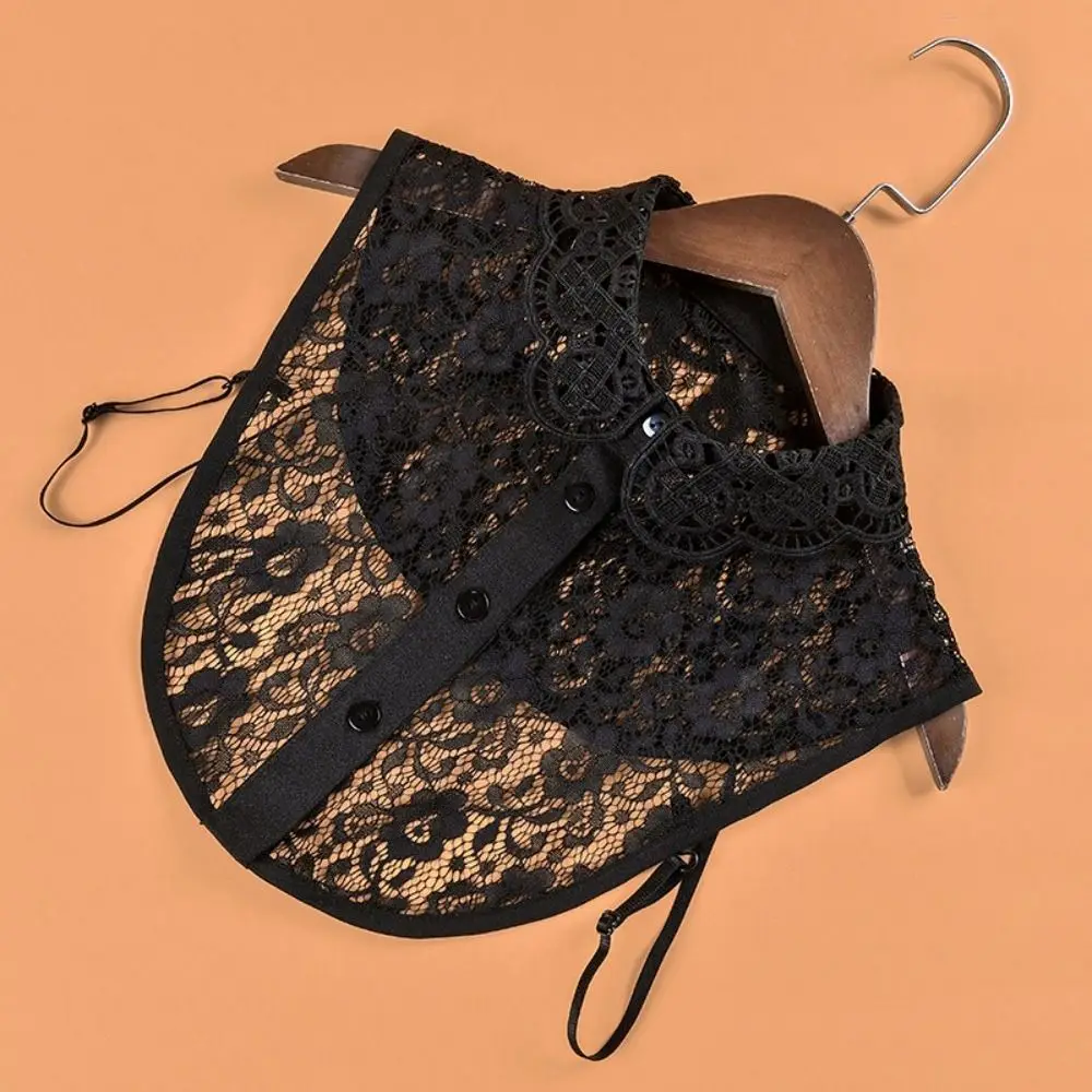 إكسسوارات الملابس، ياقة وهمية قابلة للفصل، أبيض وأسود، ياقة كاذبة قابلة للتعديل، شال دانتيل، لف النساء والفتيات