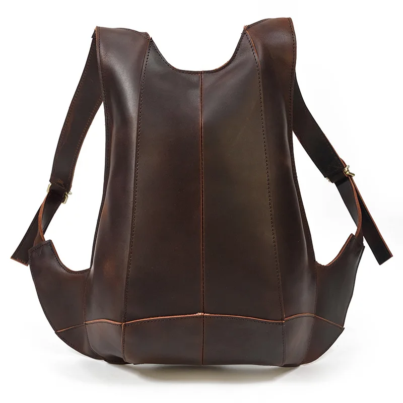 

Simple leather backpack Crazy horse leather personalized backpack casual cowhide men's bag backpack