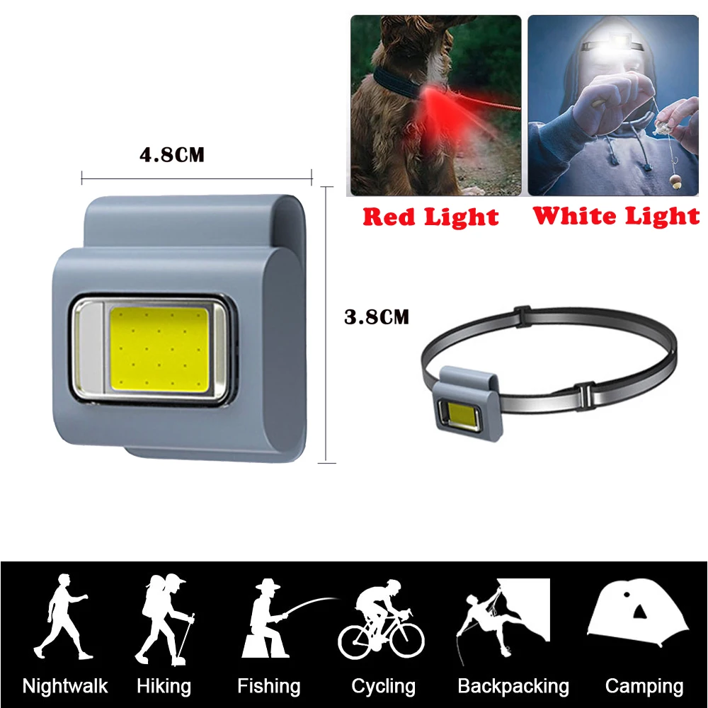 800mAh 6W LED Night Running Light Outdoor Magnetic Backpack Safety Silicone Clip Walking Lamp Red Flashing Emergency Headlight