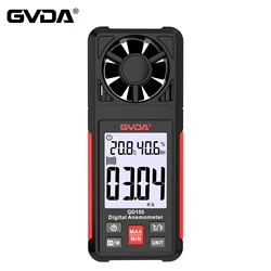 GVDA Digital Anemometer Handheld Wind Speed Meter with Temperature and Humidity Measurement Wind Speed Gauge Air Velometer