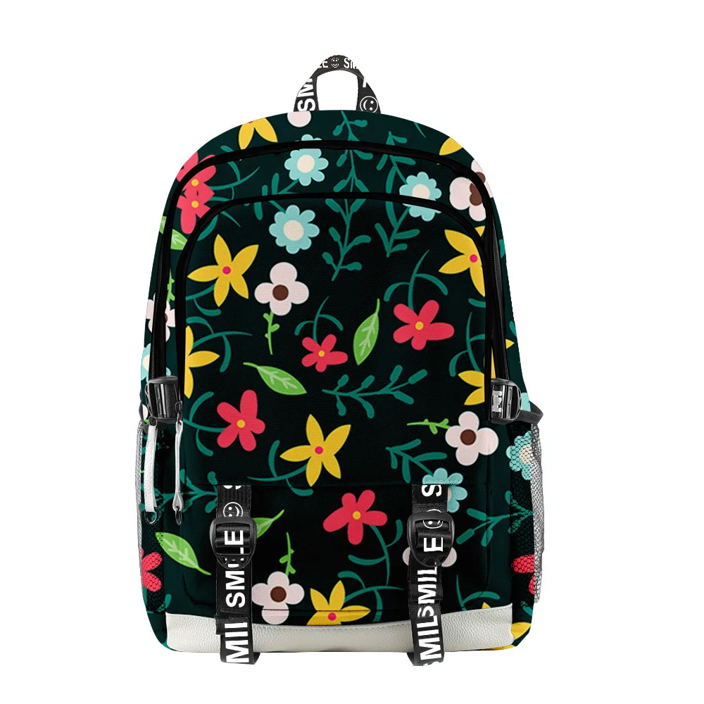 Classic Funny Beautiful Flowers Student School Bags Unisex 3D Print Oxford Waterproof Notebook multifunction Travel Backpacks