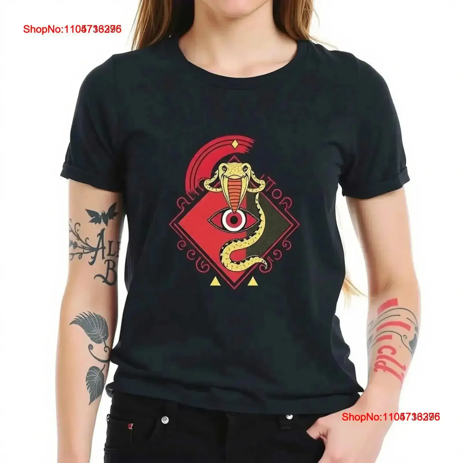 Venomous Snake T Shirt with Esoteric Design Rolled Sl vintage Washed Top For Everyday Wear Comfortable Stretched Versatile