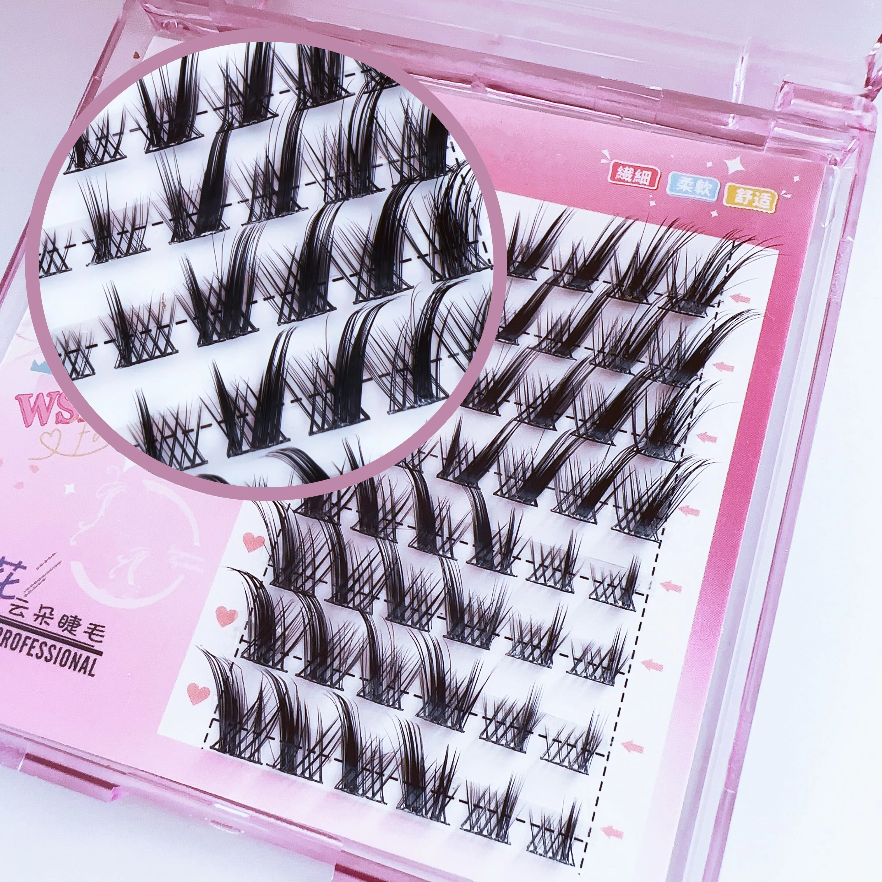 8ROWS FOX LILI. Thick Eyeslash Extension Personal Eye Lash Professional Makeup Individual Cluster Grafting Sweet False EyeLashes