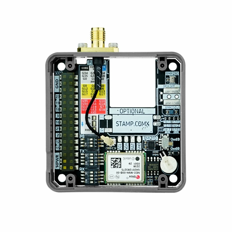 Modul GNSS resmi M5Stack dengan tekanan barometrik, IMU, sensor Magnetometer (NEO-M9N, BMP280, BMI270, BMM150)