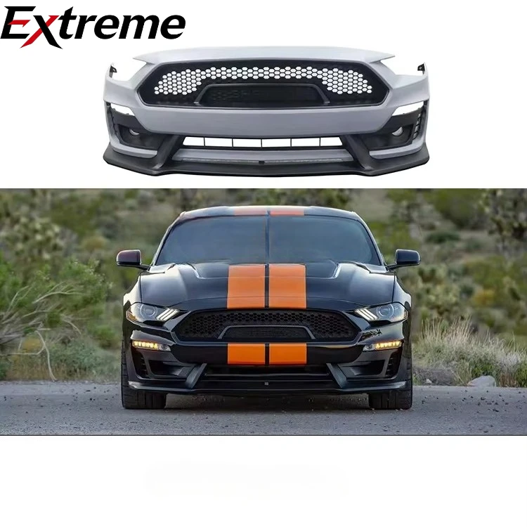 

Upgrade to PP Material Front Bumper Body Kits Conversion Grille Front Bumper Bodykits for Mustang 2018-2023