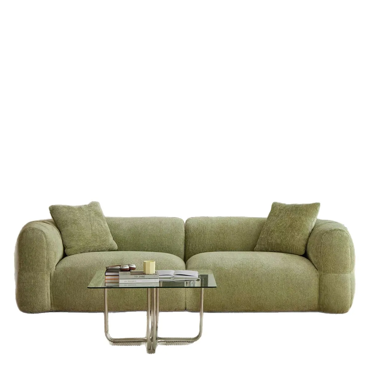 

French retro cream style small apartment fabric sofa chenille creative wabi-**** modern simple lazy sofa