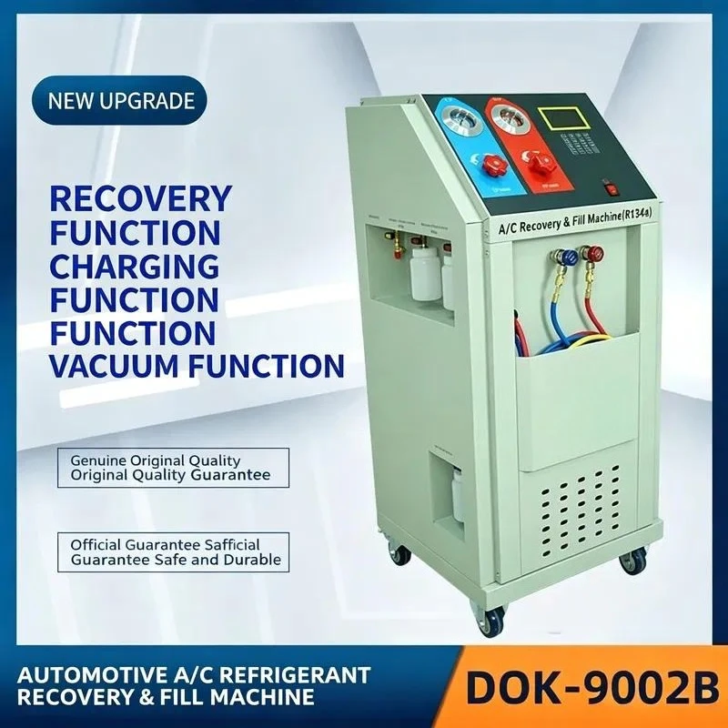 Automotive AC Refrigerant Recovery Recharge Machine R134a A/C Service Station Flushing Function Steel Construction 220V 50Hz