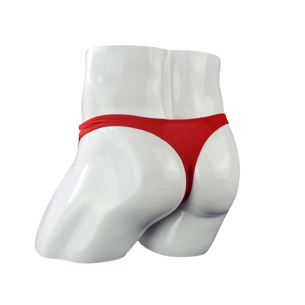 Male three-dimensional cut men's low-waist sexy thong panties faux leather  g-string sexy rivet mens underwear