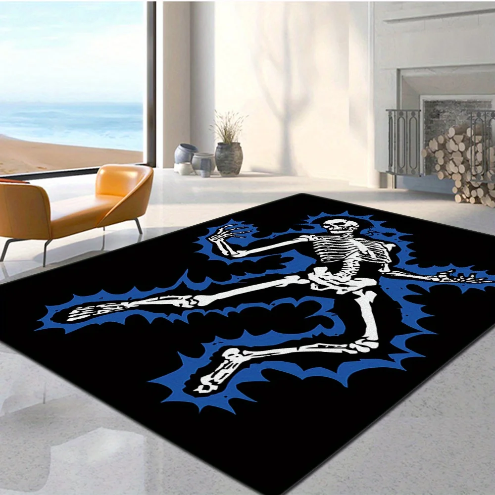 Horrible Skull Print Carpet for Bedroom Living Room Anti-slip Gothic Area Rug Soft Entrance Sofa Bedside Floor Mat Home Decor