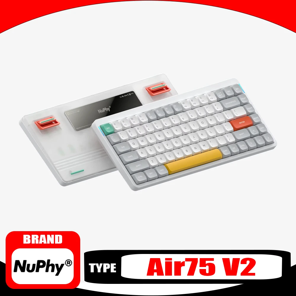 Nuphy Air75 V2 Mechanical Keyboard 75% Low Profile Bluetooth Wireless Gaming Keyboard Gateron Switch Compatible With Windows Mac