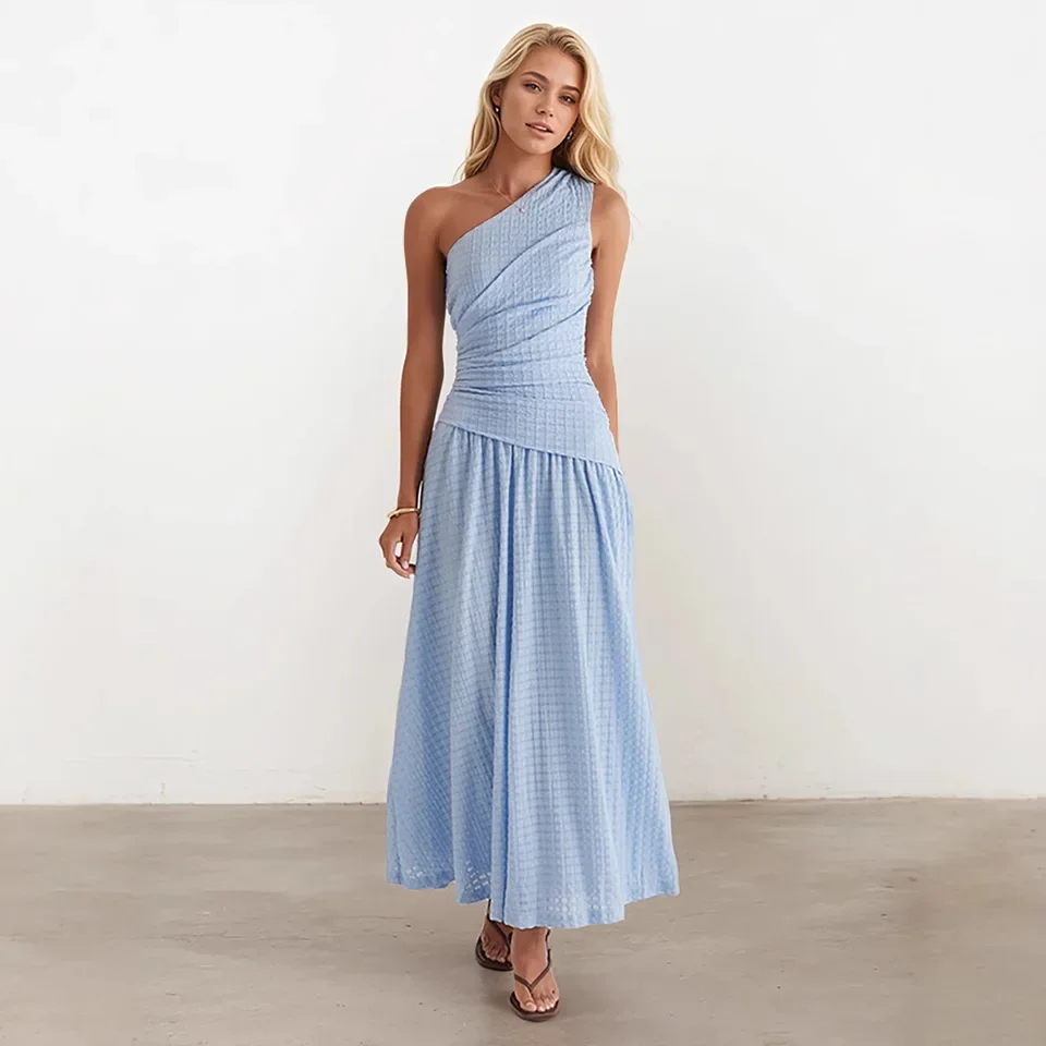 

Summer Women's Long Dresses, Solid Color Fashion, , Sleeveless Single Room Dress, Women's Clothing